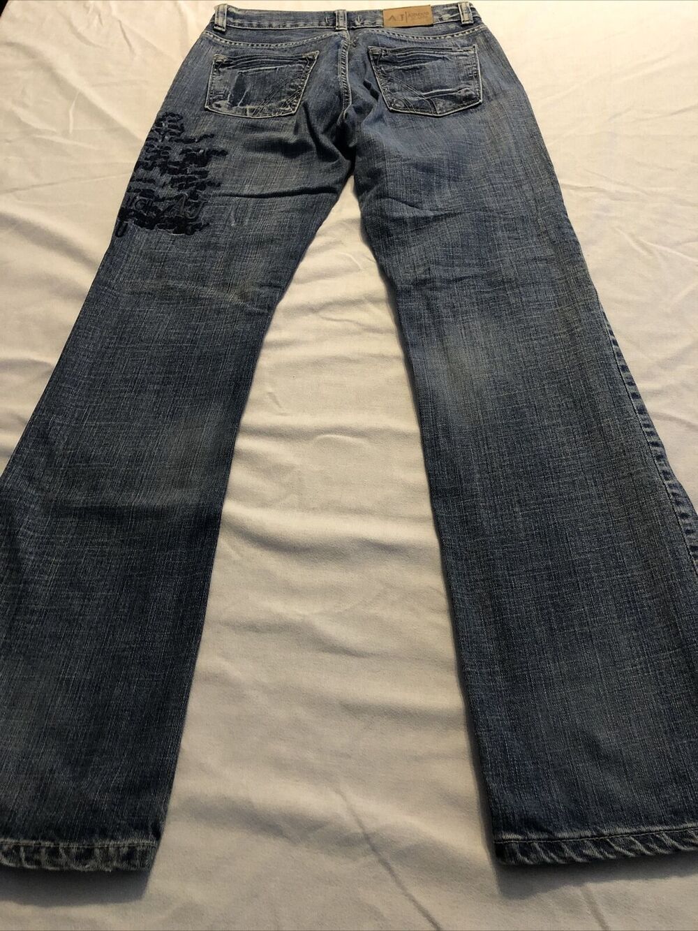 Armani Men's Jeans Distressed Button fly Boot Cut Size 30 x 33 - Picture 5 of 8